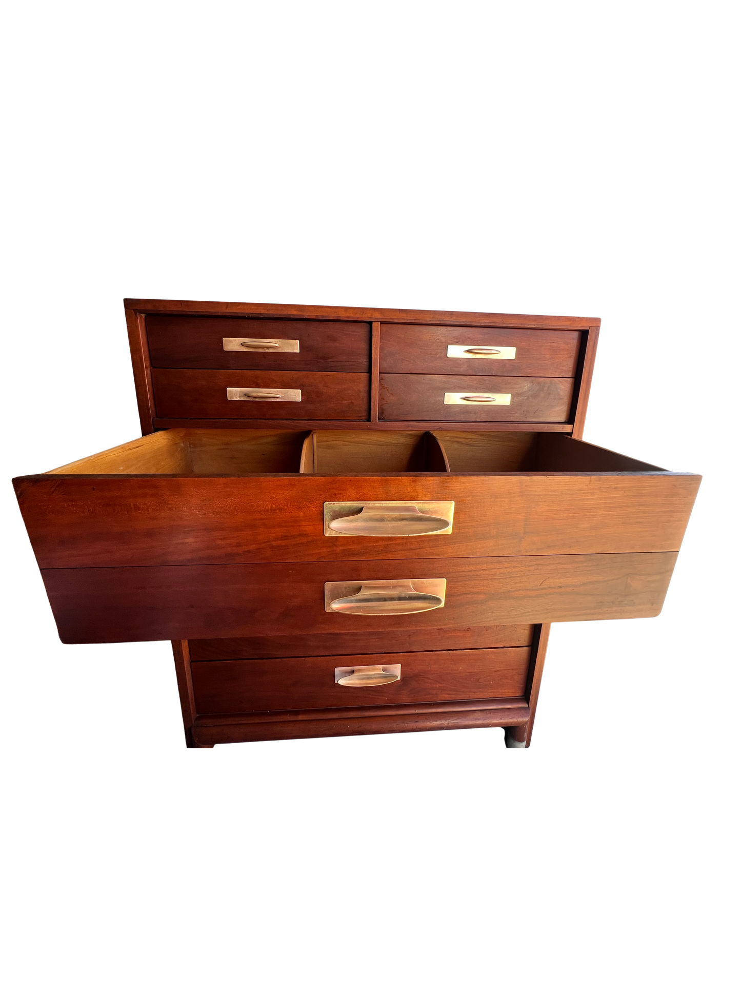 Mid-Century Willet “Trans-East” Solid Cherry 8-Drawer Dresser (c. 1957–1961) Tall Boy Chest of Drawers