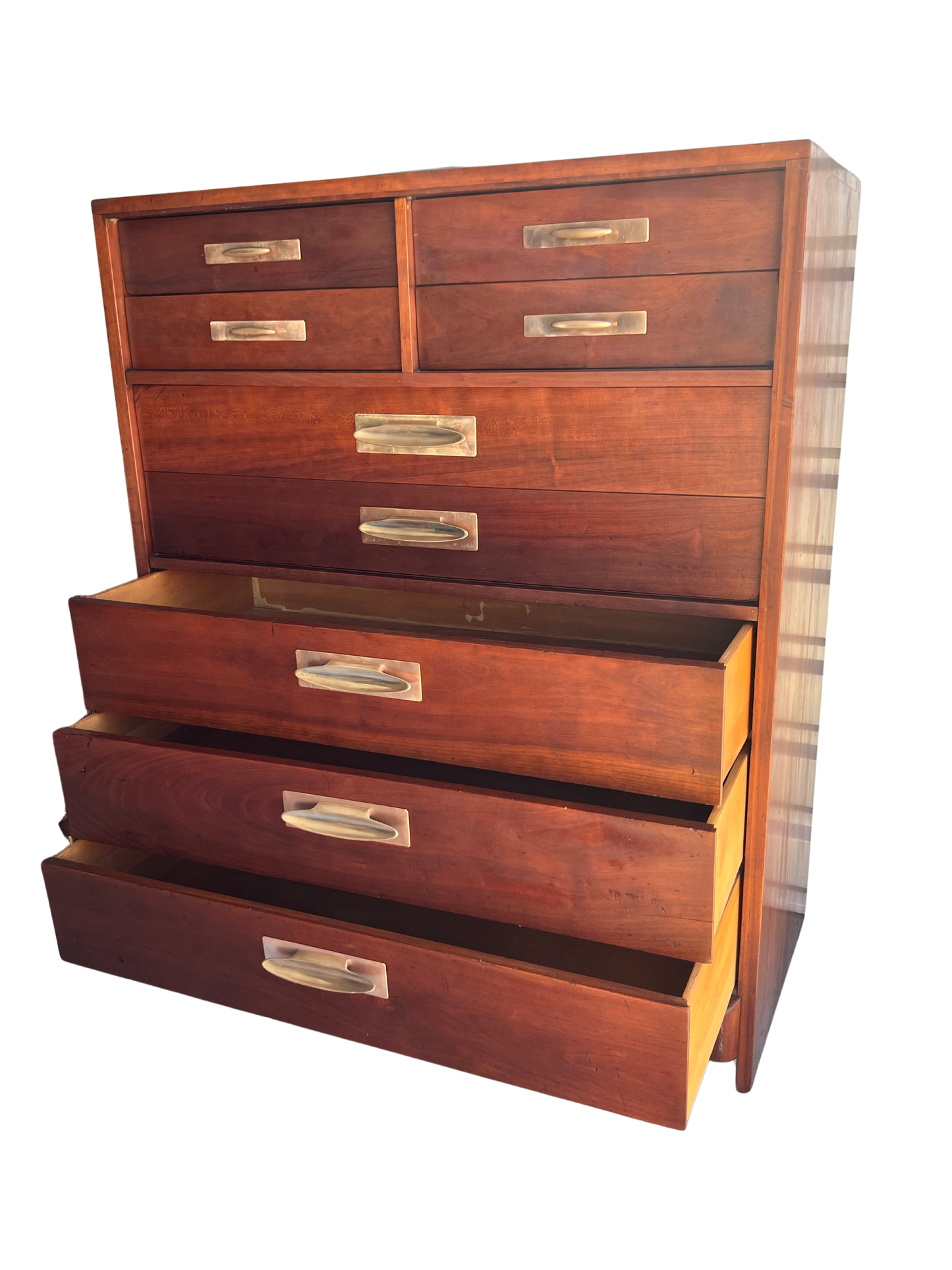 Mid-Century Willet “Trans-East” Solid Cherry 8-Drawer Dresser (c. 1957–1961) Tall Boy Chest of Drawers